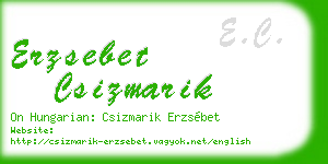 erzsebet csizmarik business card