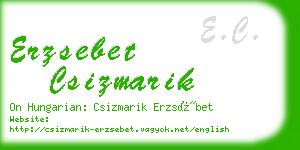 erzsebet csizmarik business card